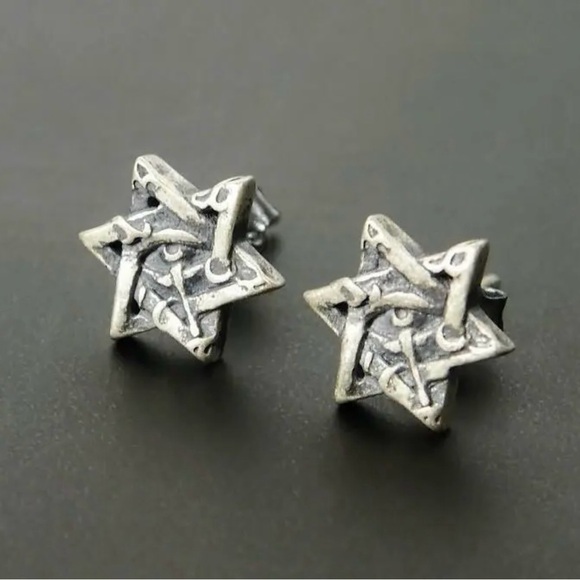 Eye of Horus Hexagram All See-ing Eye of God Star of David Judaism Egyptian Stud - Picture 7 of 16